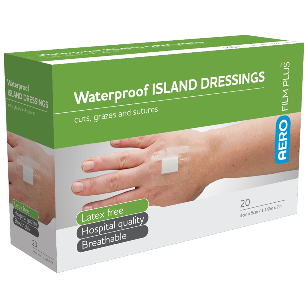 Aero Healthcare AEROFILM PLUS Waterproof Island Dressing 4 x 5cm Box/20  Box / 20