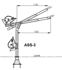 IKAR Fall Arrest Davit Arm Hoist Crane Stainless Steel (41-60) AASS-3  Reach 1250mm