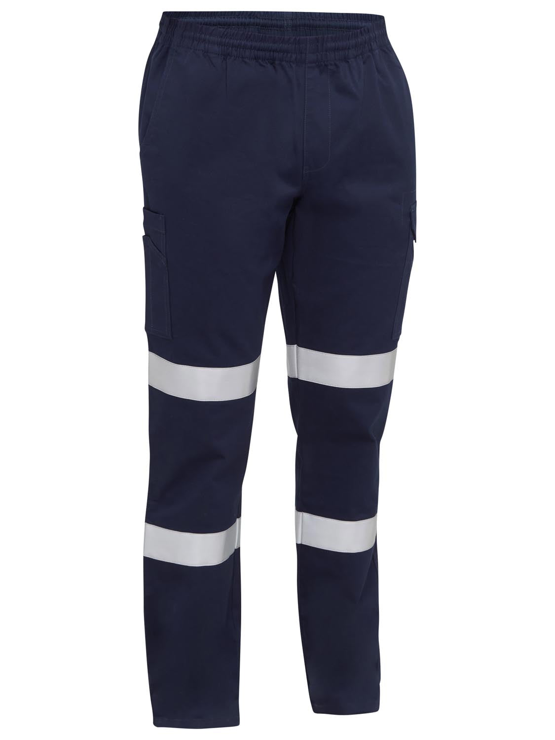 Bisley Taped Biomotion Stretch Cotton Drill Elastic Waist Cargo Work Pant