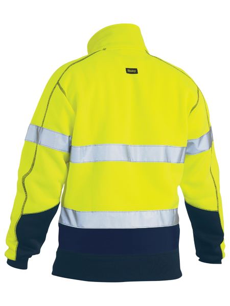 Bisley Taped Hi Vis 1/4 Zip Fleece Pullover