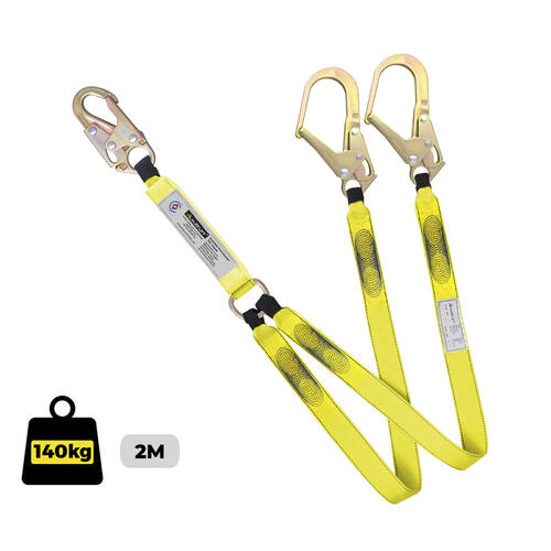 Austlift Lanyard Double Webbing Snap/Scaffold Hook Complies AS1891.5