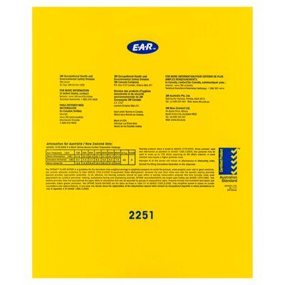 3M E-A-R soft Yellow Neons Large Corded Earplugs, Poly Bag 200 pairs/box