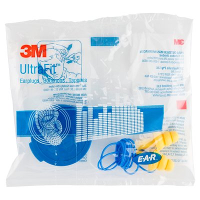 3M E-A-R UltraFit Corded Earplugs Carry Case 50 pairs/Box