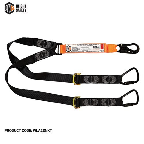 LINQ Elite Double Leg Shock Absorbing 2M Adjustable Lanyard