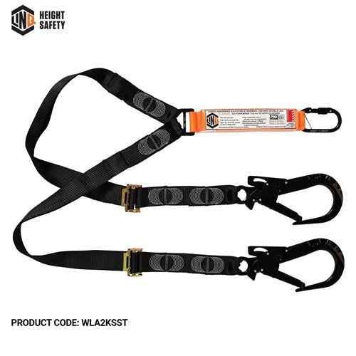 LINQ Elite Double Leg Shock Absorbing 2M Adjustable Lanyard