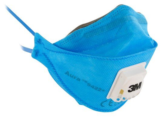 3M  P2 N95 Aura Flat Fold Respirator valved (9422+) Pk-10