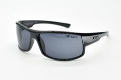 EYRES 4EVER  Shiny Black & Silver Frame Grey Lens