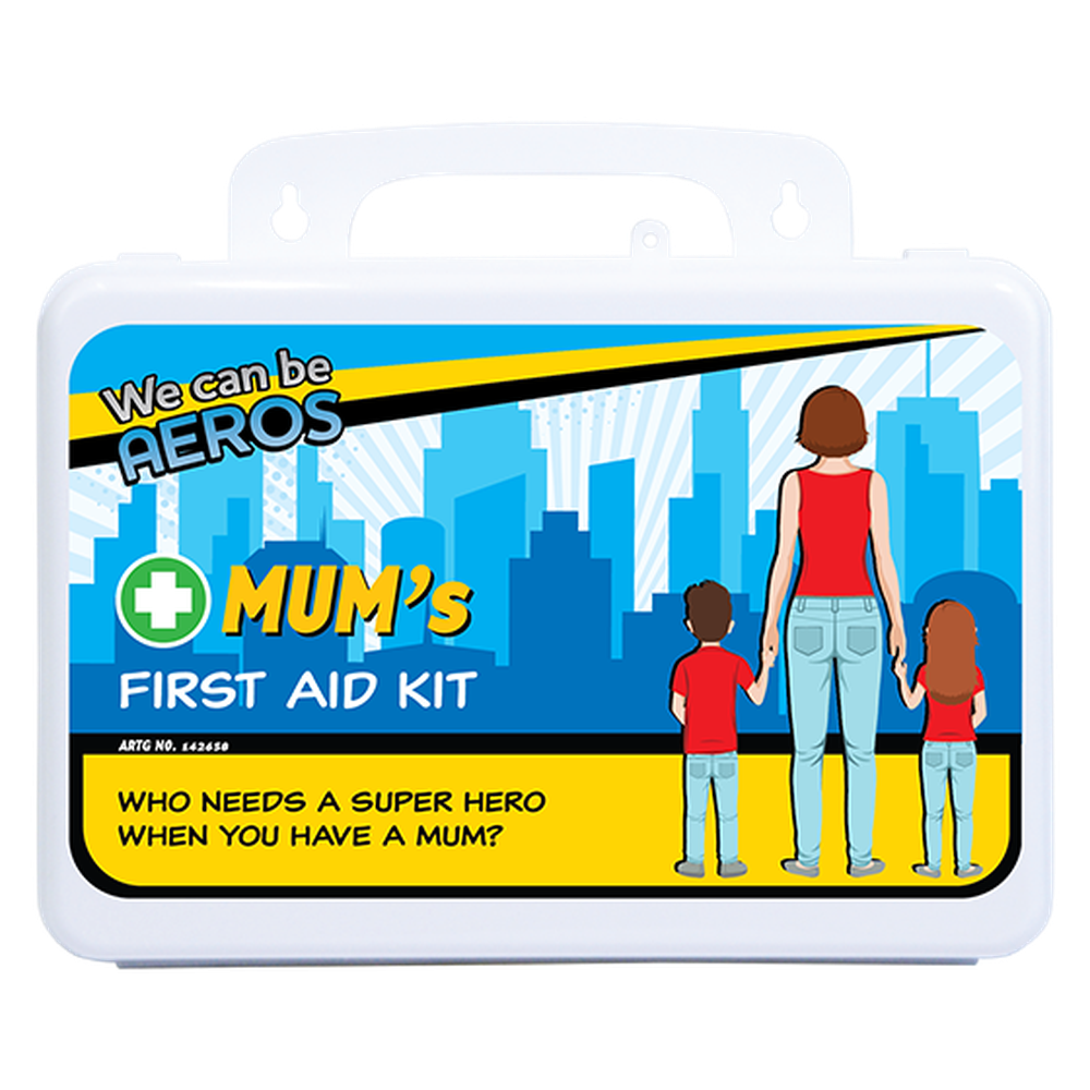 Aero Healthcare MUM'S 2 Series Plastic Waterproof First Aid Kit 21 x 7.5 x 13cm