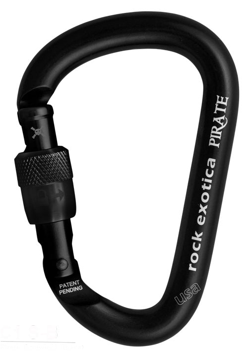 Rock Exotica Pirate Screw-Lock Carabiner - 26Kn - BLACK