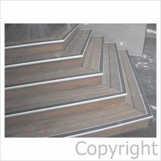 ANTISLIP STAIR TREADS ALUMINIUM Steel Backed Course Surface