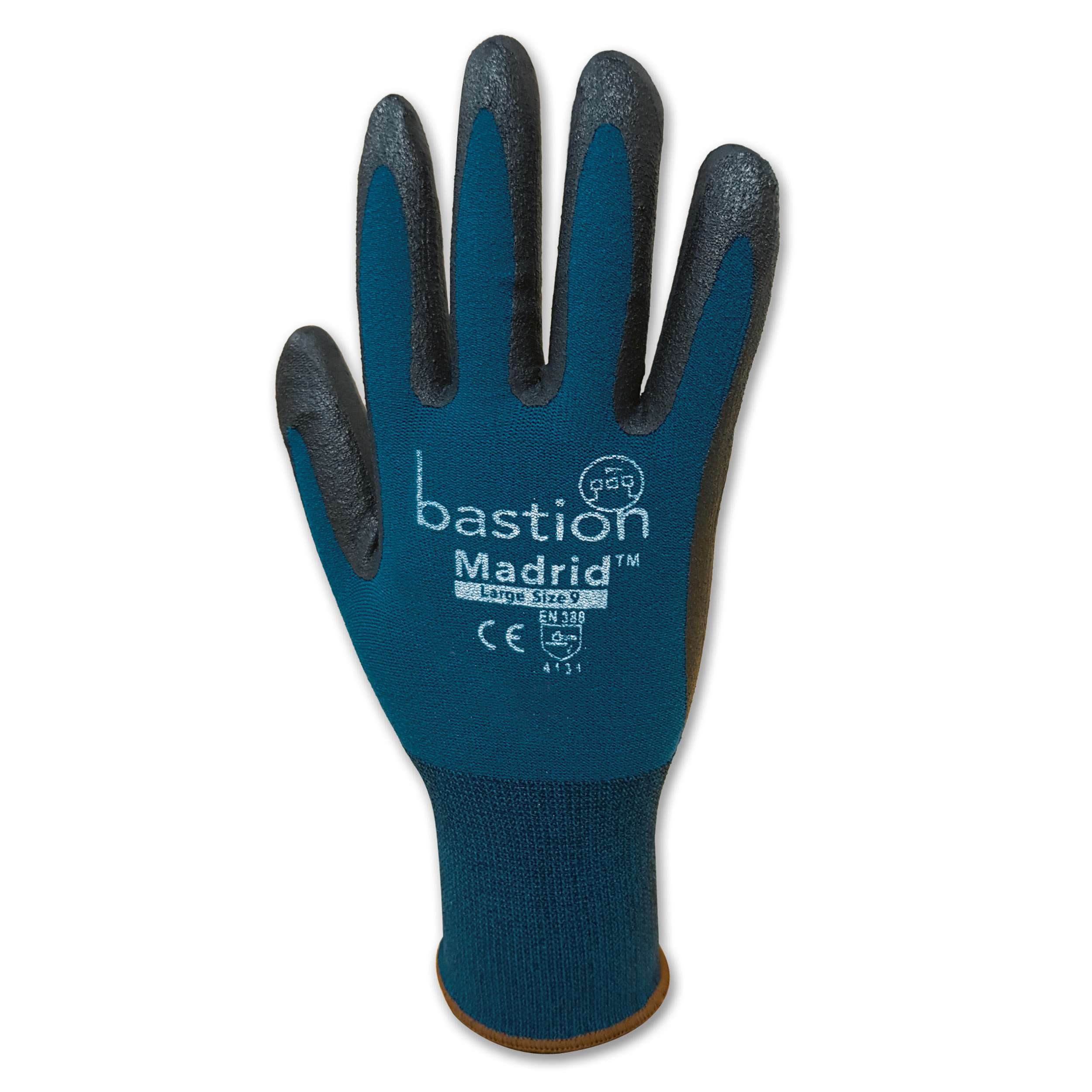 Bastion Madrid  Green  Nylon/Spandex  Gloves - Black Micro Foam Flex Nitrile Coating