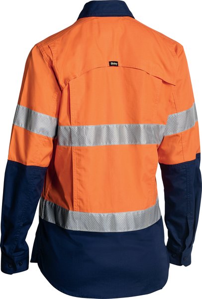 Bisley Women's X Airflow Taped Hi Vis Ripstop Shirt