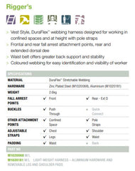 HoneyWell Miller Riggers Harness with Aluminium Hardware, Medium-Large (M1020181)