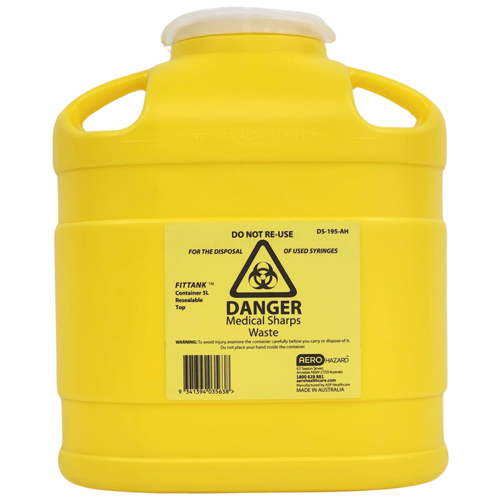 Aero Healthcare AEROHAZARD Sharps Disposal Container 5L