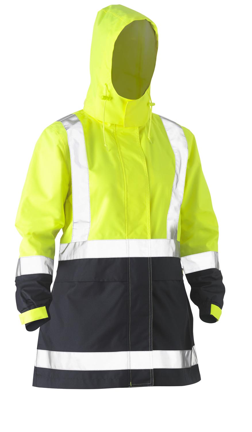 Bisley Women's Taped Hi Vis Recycled Rain Shell Jacket
