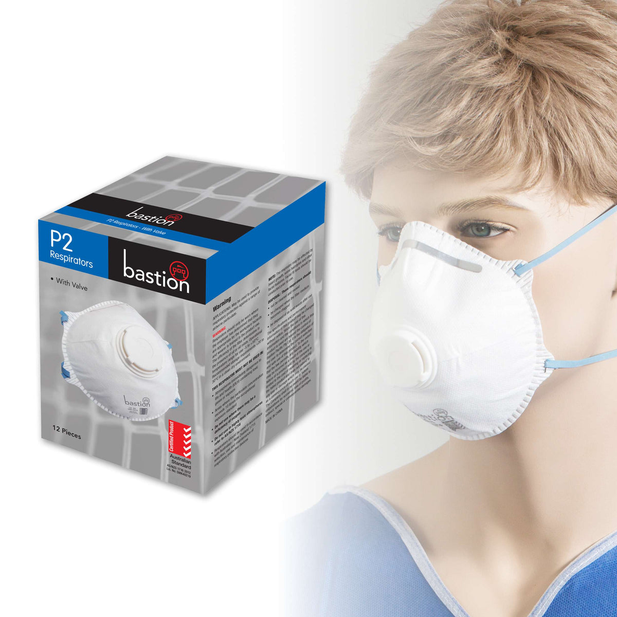 Bastion P2 Respirator, With Valve (Carton of 240)