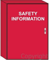 SAFETY INFORMATION 425x350x100mm Powder Coated Steel