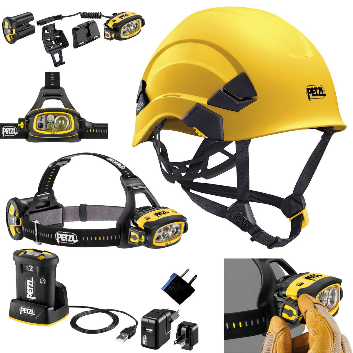 Petzl Vertex Yellow Helmet & DUO Z1 Headlamp