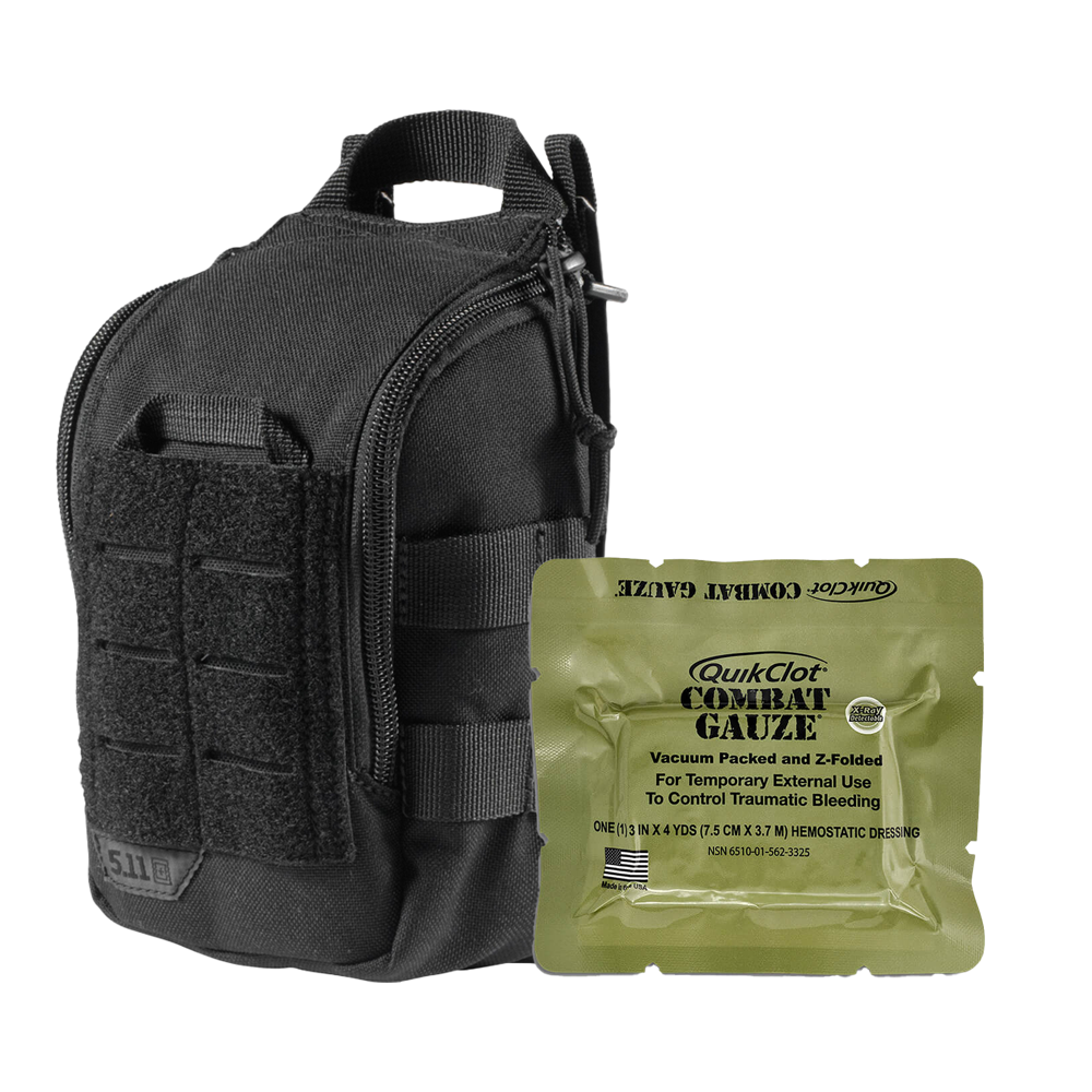 Aero Healthcare RAPIDSTOP Bleeding Control Kits - Medium, Tactical Pouch - Combat Gauze
