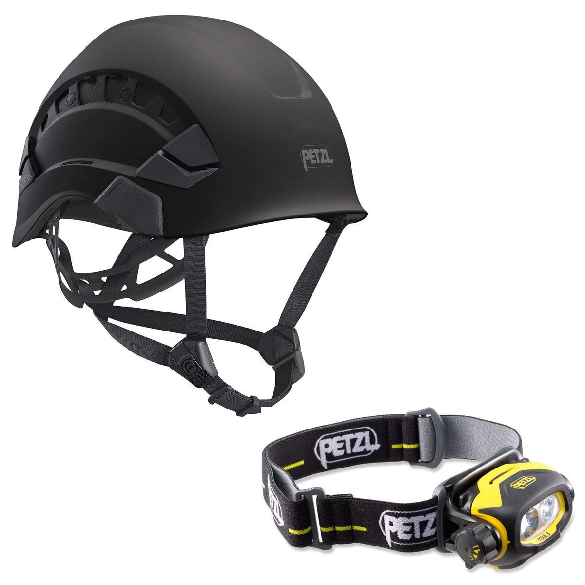 Petzl Vertex Vent Helmet Black (A010CA03) & Pixa 3 E78CHB2