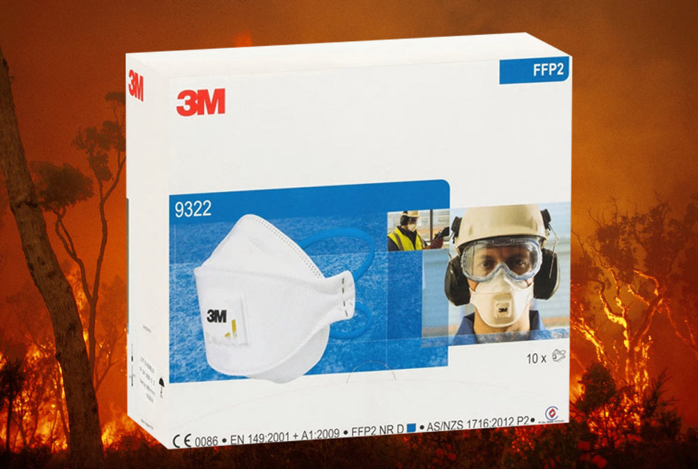 (Box of 10) 3M P2 Aura Flat Fold Particulate Respirator inc valve (9322A+)