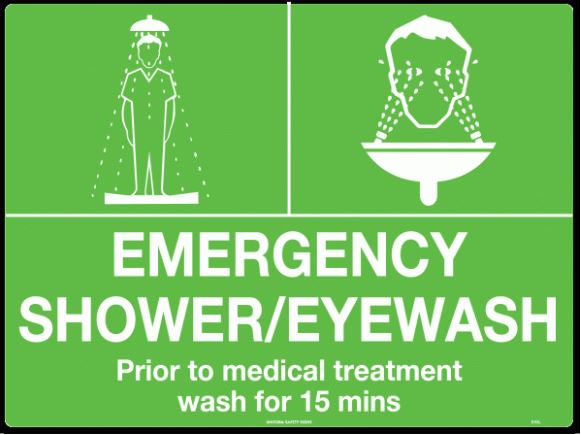 240x180mm - Self Adhesive - Emergency Shower/Eyewash (510DA)