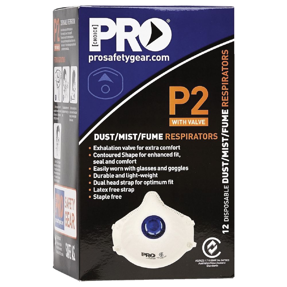 ProChoice Respirator P2 with Valve  (Box of 12) (PC321)