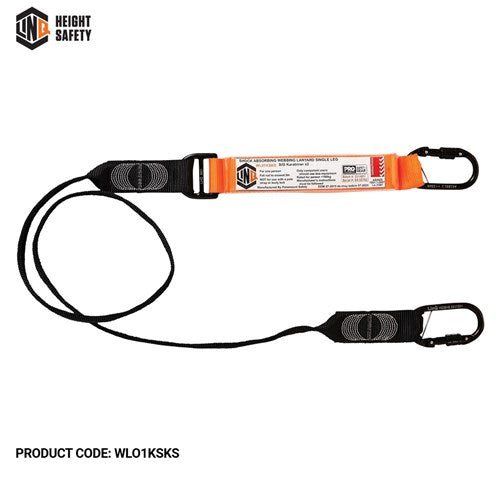 LINQ Elite Single Leg Shock Absorbing Webbing Lanyard