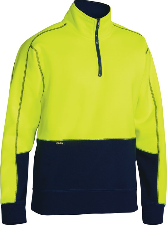 Bisley Hi Vis Fleece 1/4 Zip Pullover