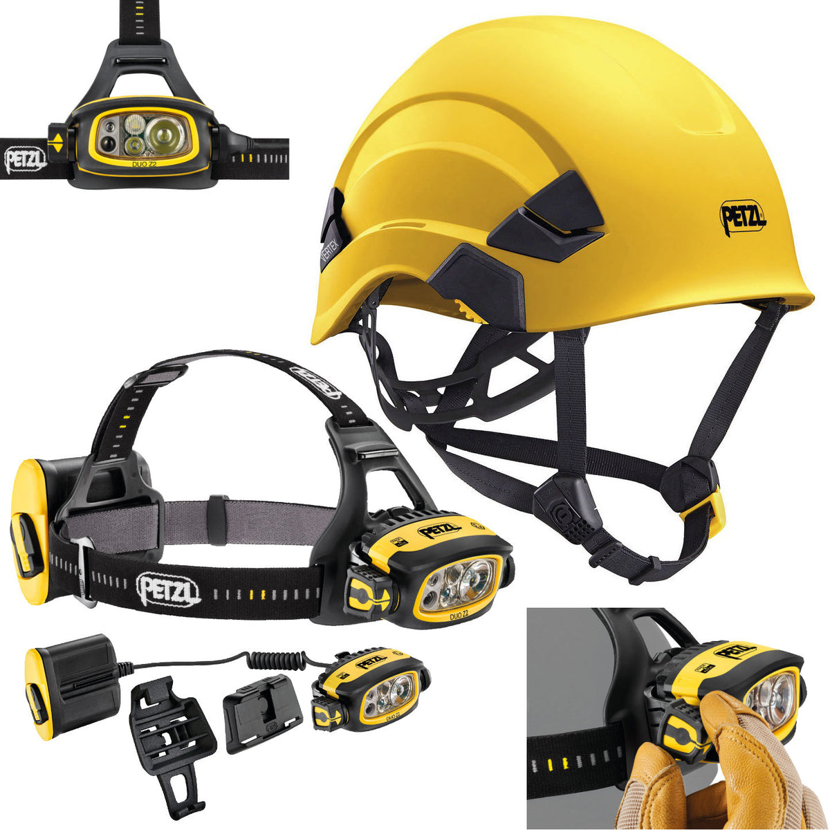 Petzl Vertex Yellow Helmet & DUO Z2 Headlamp