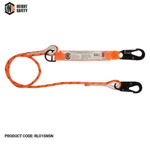 LINQ Single Leg Kernmantle 2M Shock Absorb Rope Lanyard