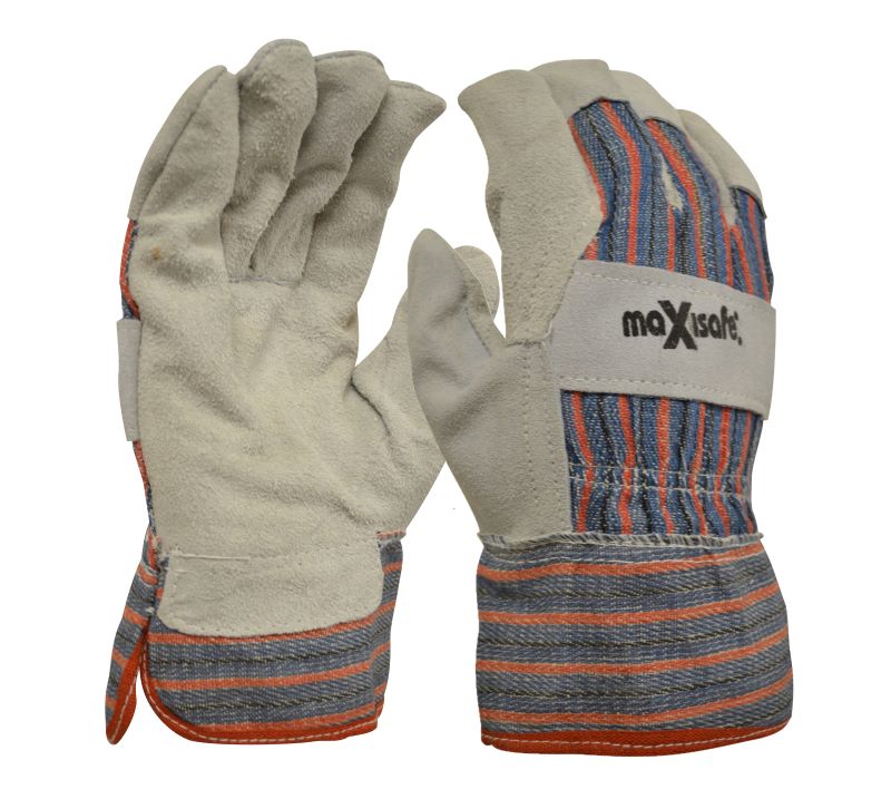 Maxisafe Candy Stripe Leather Glove Carded (12 Pairs)