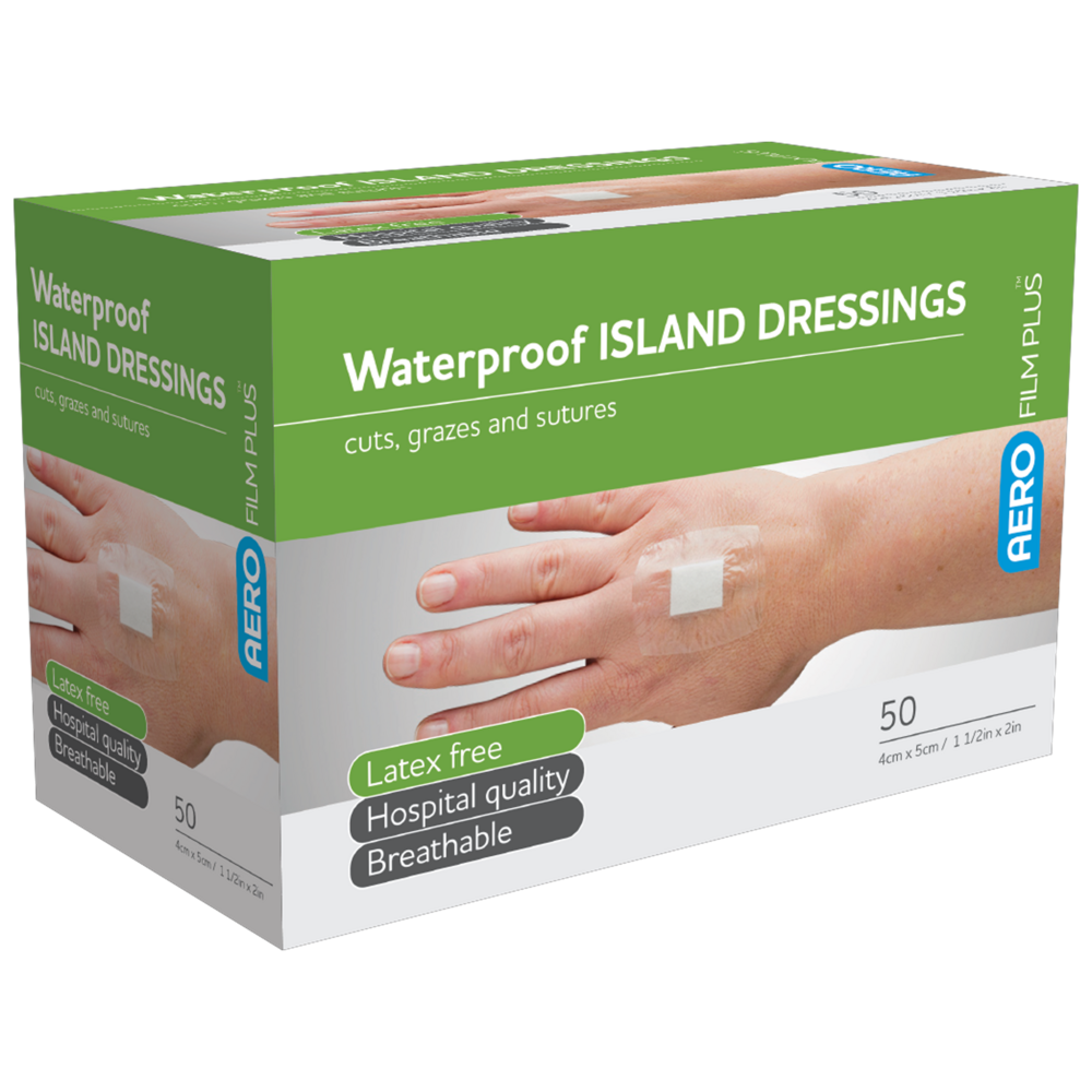 Aero Healthcare AEROFILM PLUS Waterproof Island Dressing 4 x 5cm  Box / 50