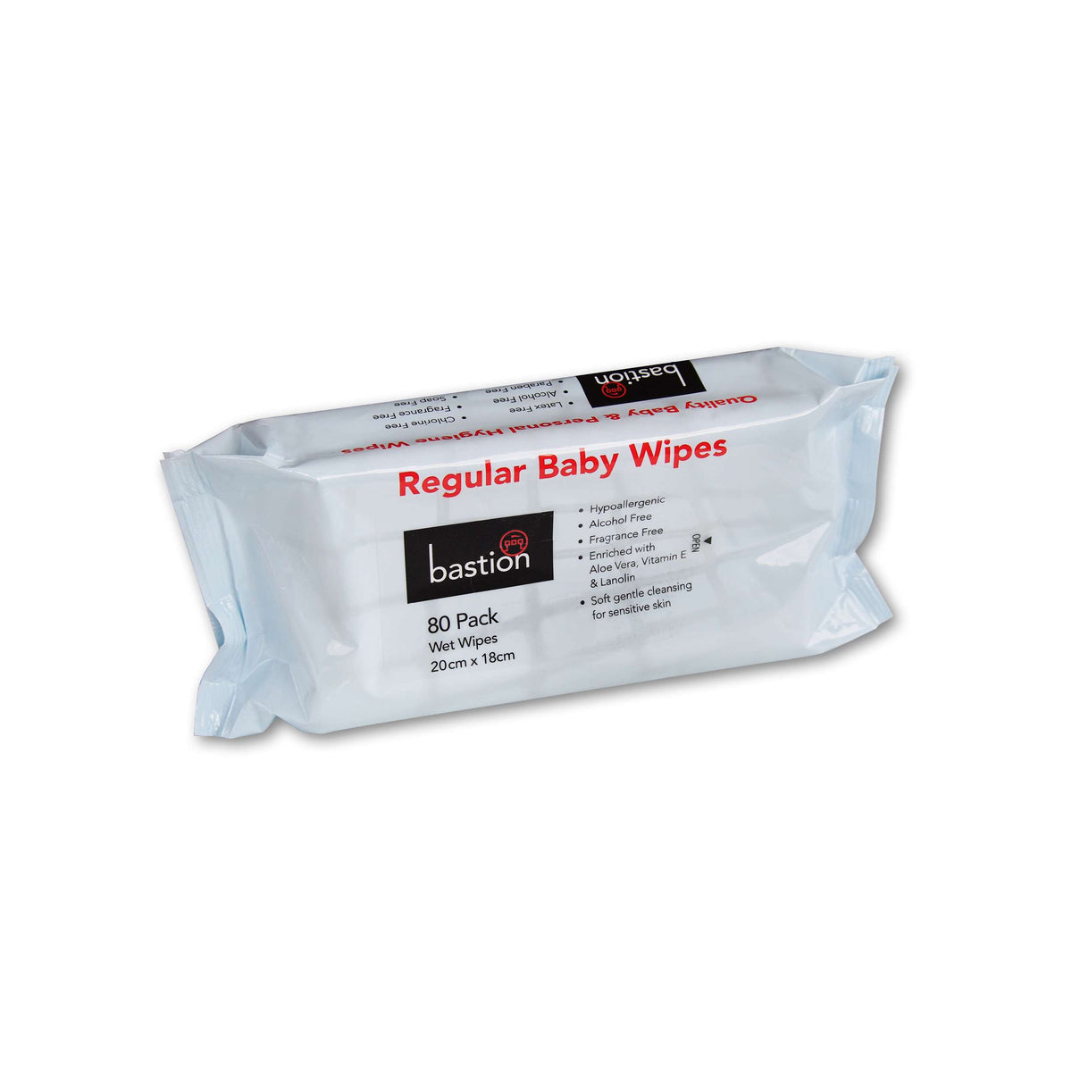 Bastion Regular Baby Wipes, 80 Sheets, 20cm x 18cm (Carton of 20)