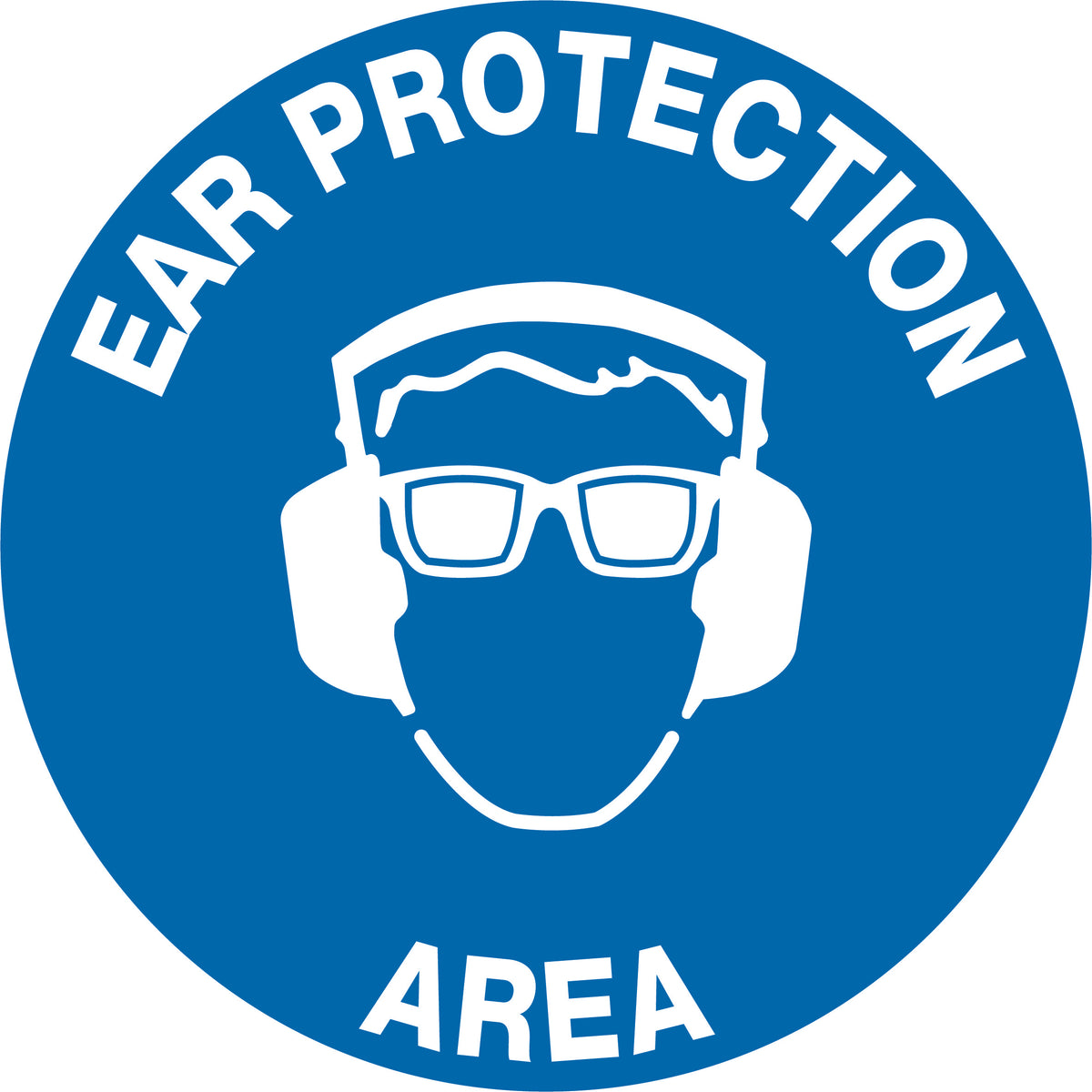 400mm - Self Adhesive, Anti-slip, Floor Graphics - Ear Protection Area (FG1107)