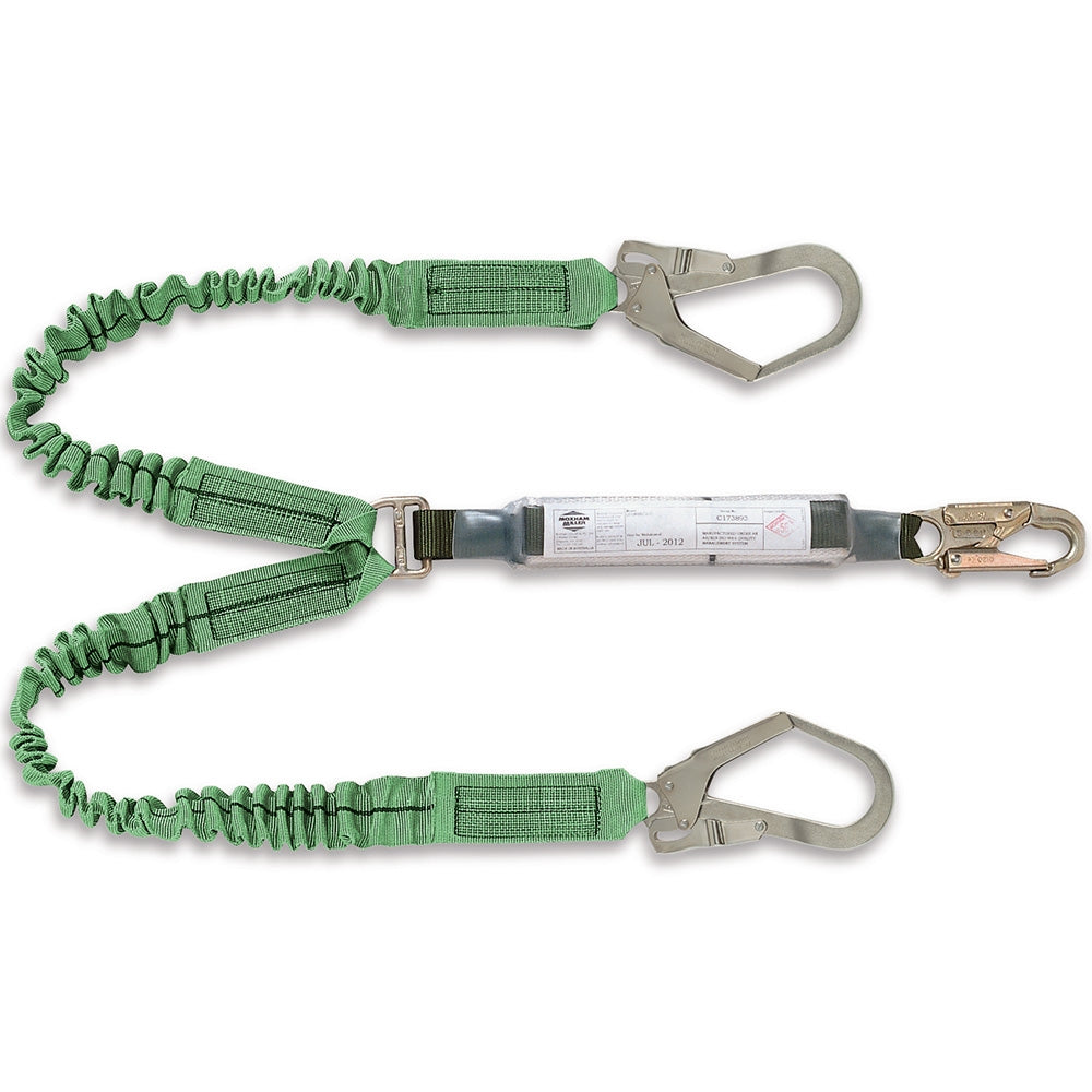 Miller 2M Twin Lanyard w/56mm Scaff hooks on 2 legs & 19mm hook at energy absorber end. (LD18SEC2.0)