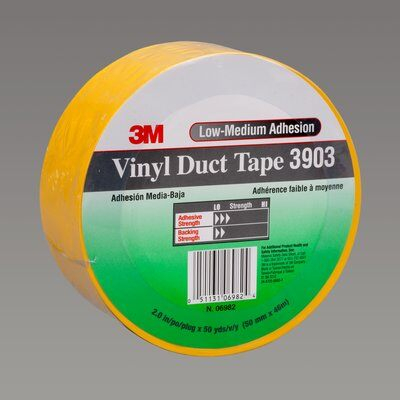 3M 06982 2" X 50 Yd 6.5 Mil Vinyl Duct Tape 3903 06982 Yellow 1 roll NEW 