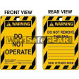 (PK10)(TAGPW2) TAG SYMBOL W DO NOT OPERATE 100x150mm POLY