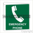 (S685MWS) EMERGENCY PHONE +PICTO 225mm D_SIDED POLY