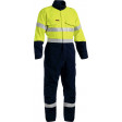 Bisley Tencate Tecasafe Plus 700 Taped 2 Tone Hi Vis Engineered FR Vented Coverall Yellow/Navy (BC8086T-TT01) Size 102R