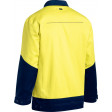 Bisley 2 Tone Hi Vis Liquid Repellent Cotton Drill Jacket Yellow/Navy