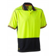 Bisley 2 Tone Hi Vis Polyester Mesh Short Sleeve Polo Shirt Yellow/Navy