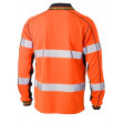 Bisley Taped 2 Tone Hi Vis Polyester Mesh Long Sleeve Polo Shirt Orange/Navy