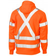 Bisley X Taped Hi Vis Front Fleece Rail Hoodie Orange