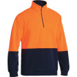 Bisley Hi Vis Polarfleece Zip Pullover Orange/Navy
