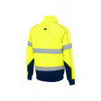 Bisley Taped Hi Vis Fleece Pullover with Sherpa Lining Yellow/Navy