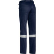 Bisley Womens Drill Pant 3M Reflective Tape Navy