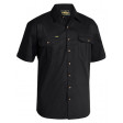 4XL Black Bisley Mens Cotton Drill Shirt Short Sleeve (BS1433_BBLK4XL)