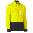 Bisley Flex & Move Hi Vis Utility Shirt Yellow/Navy