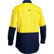Bisley Hi Vis X Airflow Ripstop Long Sleeve Shirt Yellow/Navy